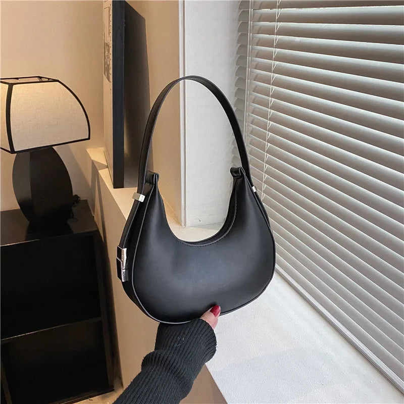 Fashion Luxury Design PU Leather Shoulder Bag Women Small Clutch Handbag Purse Female Underarm Bag Travel Totes