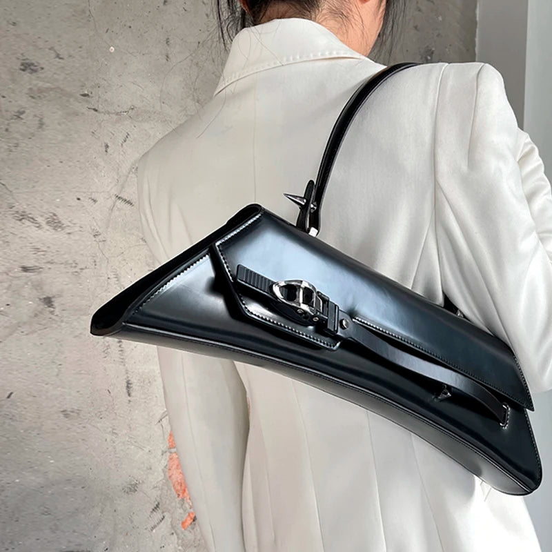 Sacs Rock Slim de haute qualité pour femmes, sacs à main et sacs à main de créateurs de luxe 2024, nouveaux en cuir véritable, décoration à rivets, bandoulière