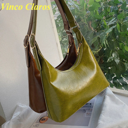 Bolsos de hombro de media luna para mujer, bolsos y carteras pequeños, bolsos de diseñador de lujo, Sac A Main, nueva marca de moda, cuero sintético, nuevo