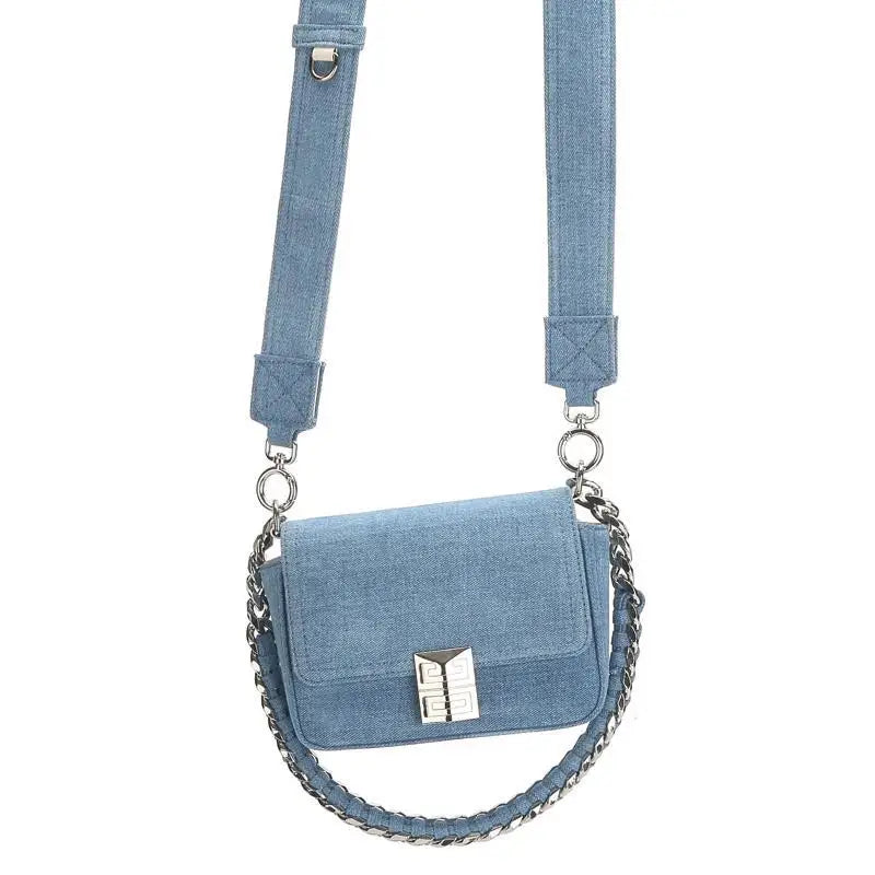 Bolso de mezclilla retro cuadrado pequeño, bolso de cadena de moda de verano para mujer, bolso de mensajero de lujo de diseñador 2023, bolso de hombro debajo del brazo