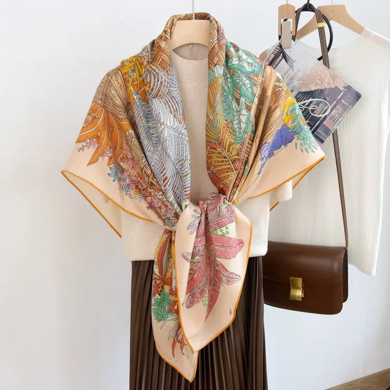 Silk Double-sided Scarf Luxury Large Shawl AB Wool Casmere Hems Hand Folded Edge Scarves Foulard Designer Big Shawls Cape 135cm