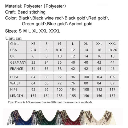 Retro 1920s Flapper Long Sequin Dress Banquet Party Evening Dress Ladies Gatsby Dress Wedding Gown Stage Cosplay Costume