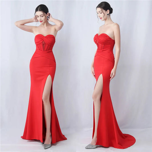 Formal Dresses for Special Events Satin Evening Dress Luxury Woman Party Occasion Long Event Elegant Women Luxurious Mermaid