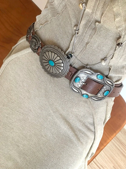 Ceinture à boucle pour femme Y2K Western Cowboy Cowgirl Bohomia