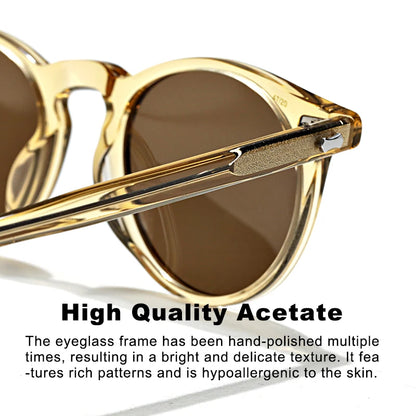 2024 NEW Acetate retro oval Eyeglass Frame Men And Women High Quality Fashion Designer UV400  Personalized Classic Sunglasses