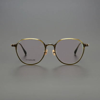 Montura de gafas de acetato de titanio vintage para hombres y mujeres, montura de gafas ópticas ultraligeras de borde delgado para hacer gafas graduadas