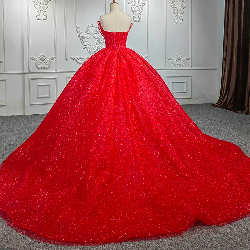 Robes de Quinceanera Robe de bal Fleur Robes De 15 Años Rouge Chérie Paillettes DY9955 Robe de soirée 2022 bar mitzvah