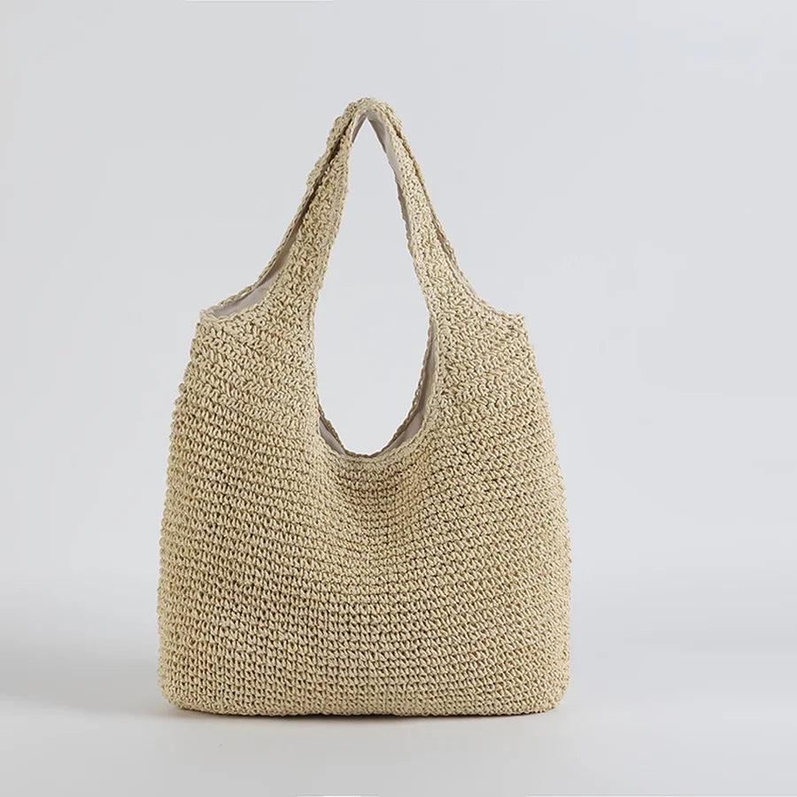 Bolsos de hombro de ratán de moda 2023 para mujer, bolsos de mano tejidos Wikcer para mujer, bolsos de paja de playa de verano de gran capacidad, bolsos de mano casuales