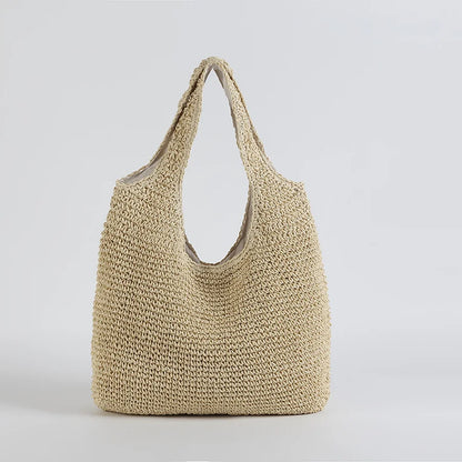 2023 Fashion Rattan Women Shoulder Bags Wikcer Woven Female Handbags Large Capacity Summer Beach Straw Bags Casual Tote Purses