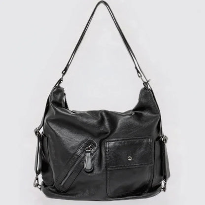 Bolso de hombro vintage negro MBTI para mujer, bolso de mensajero de lujo para motocicleta, mochila multifuncional de gran capacidad de diseñador