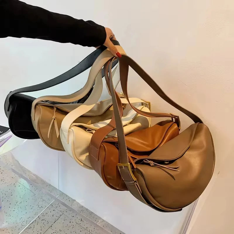 Crossbody Bags for Women Large Capacity Luxury Handbags Solid Soft Shoulder Bags Female Casual Travel Hobos Bag Vintage Sac New