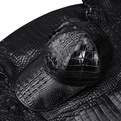 2023 New Crocodile Skin  Peaked Cap Sun Protection And Sunshade Hat Genuine Leather Unisex Golf Hat Baseball Hat 45