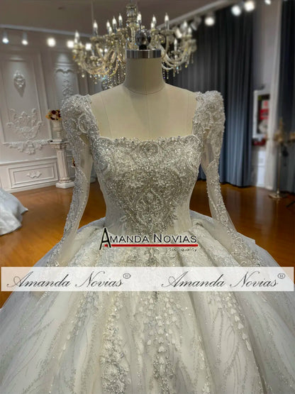 Robe de mariée à manches longues et décolleté carré Amanda Novias NS4779 Commande personnalisée