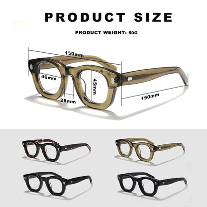 Handmade Luxury Thick Round Acetate frame Men Women Alloy Hingle optical prescription Glasses Frame Personality Customization