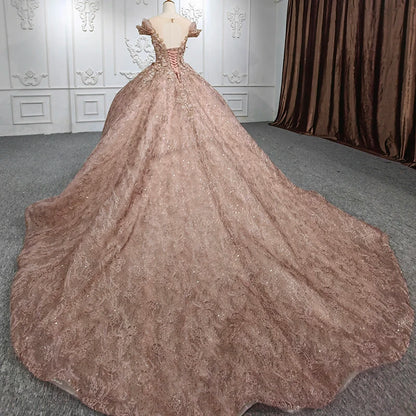 Robes de Quinceanera Robe de bal Fleur Robes De 15 Años Rose Sweetheart perles DY9954 Robe de soirée 2022 bar mitzvah