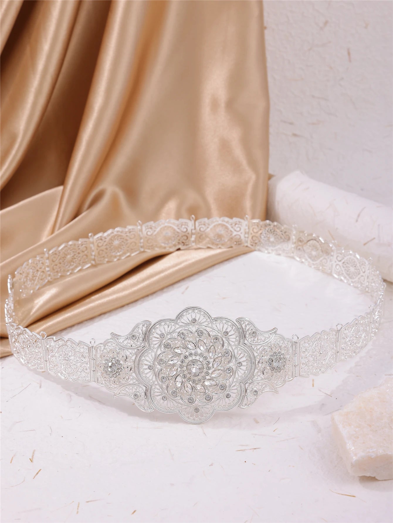 Châtelaine en alliage pour femmes, accessoires de chaîne de corps de mariée du Moyen-Orient, ceinture de robe pour femmes