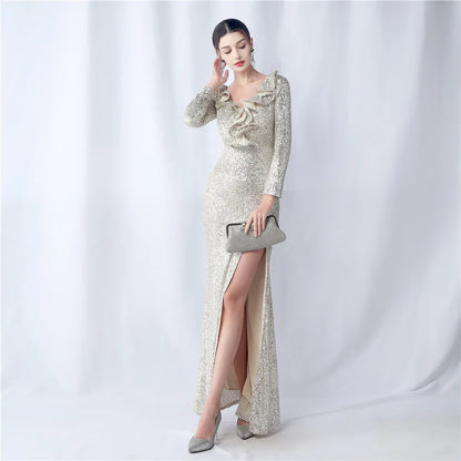 Robes élégantes pour femmes pour robe de soirée de bal de fin d'année, robe de soirée formelle de gala pour femme 2023, luxe, événements spéciaux, occasion, chic, simple, paillettes