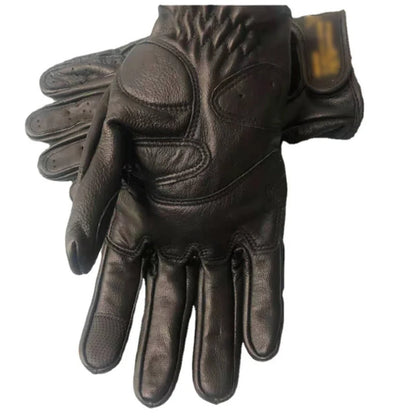 Retro Sheepskin Breathable Leather Motorcycle Gloves Racing Gloves Men's Motocross Winter&Summer Gloves Full/Half-finger Gloves