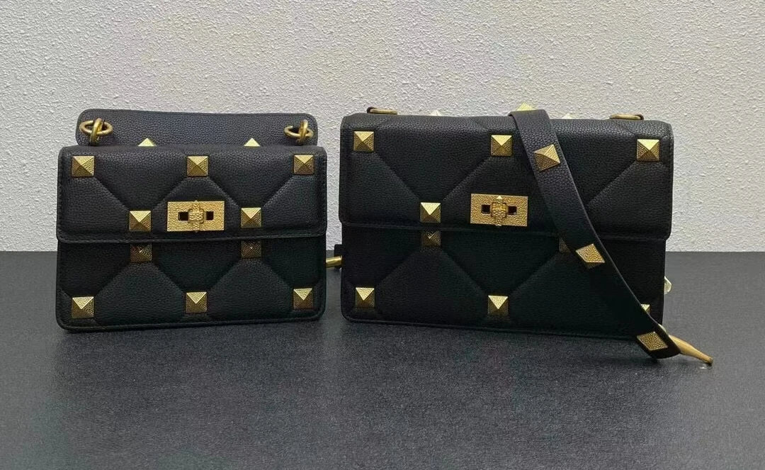 Bolso de diseño de lujo con tachuelas para mujer, tendencia 2024, bolsos cruzados de cuero genuino de alta calidad, bolsos de mano de moda para mujer