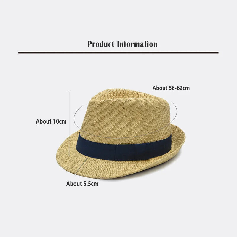 Large Size Men's Straw Hat British Bowler Hat Summer Handmade Straw Hat Gentlemen's Hat Women's Fedora Hat Big Head Women's Hat