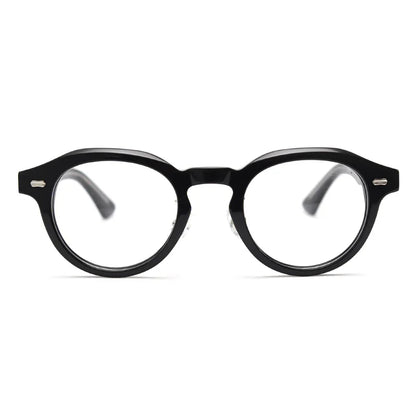 Retro Japan and South Korea personalized tide pure handmade sheet metal frames female literary plain glasses male models myopia