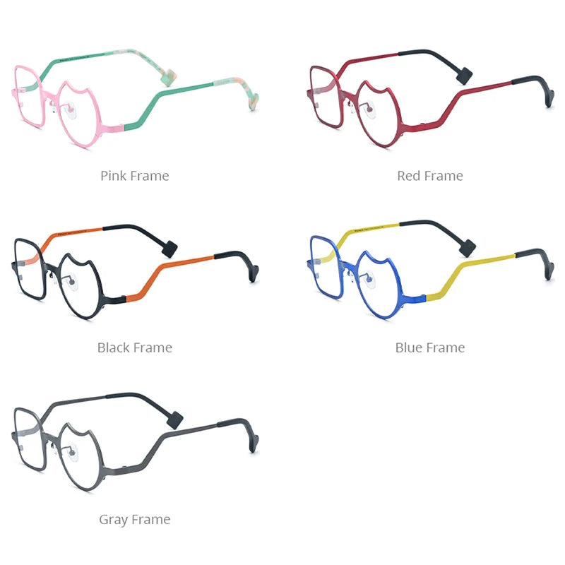 FONEX Titanium Eyeglasses Frame Men 2023 Colorful Fashion Irregular Glasses Women Eyewear F85787