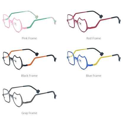 FONEX Titanium Eyeglasses Frame Men 2023 Colorful Fashion Irregular Glasses Women Eyewear F85787