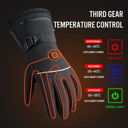 Motorcycle Gloves Waterproof Heated Guantes Moto Touch Screen Battery Powered Motorbike Racing Riding Gloves Winter