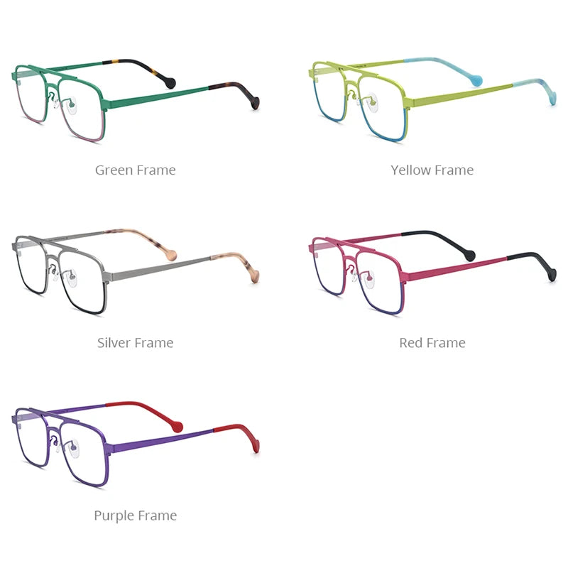 FONEX Pure Titanium Eyeglasses Frame Men 2023 New Colorful Retro Square Glasses Women Eyewear F85789