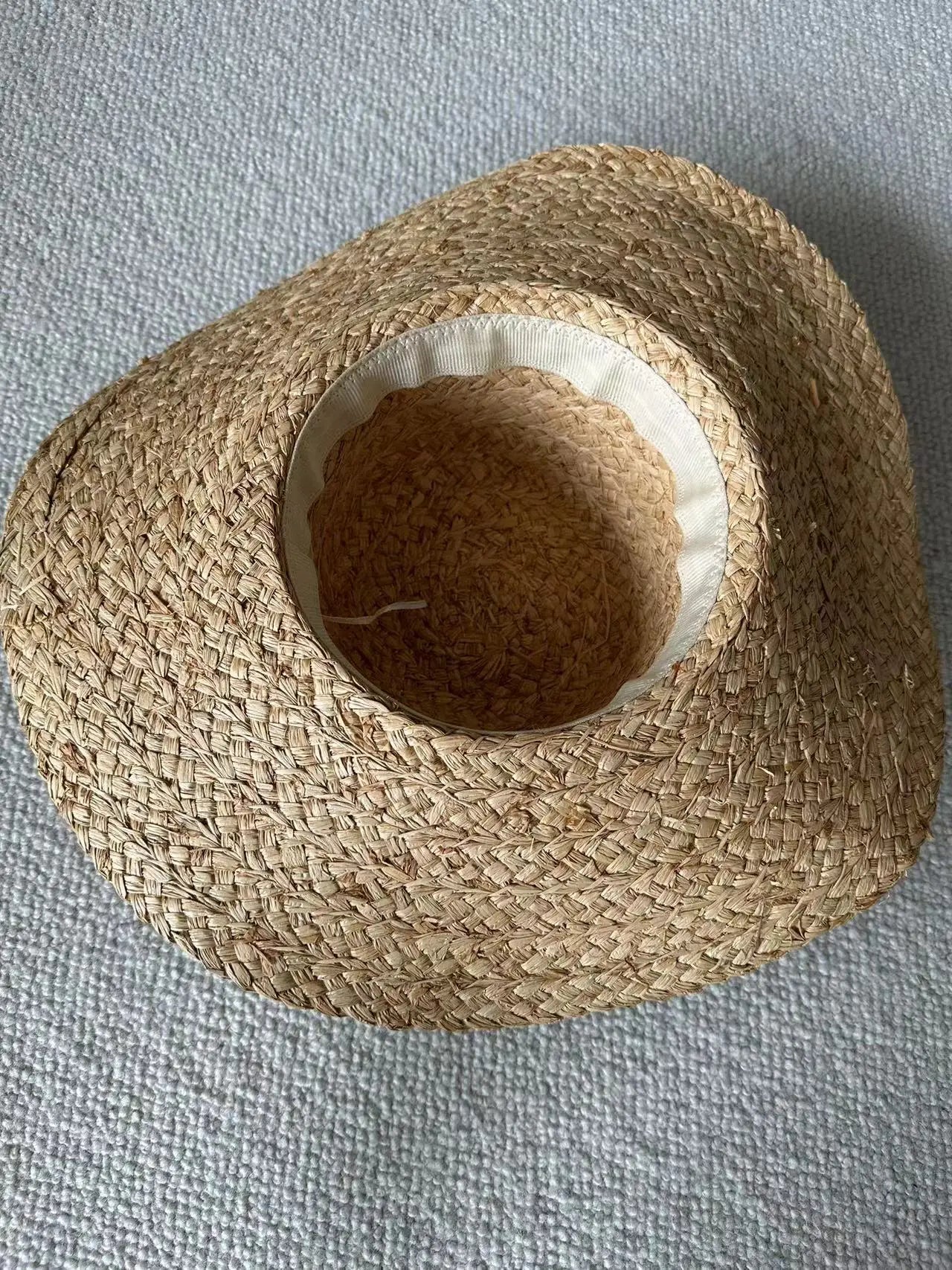 Summer beach vacation wide brim natural straw hat