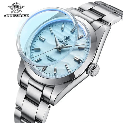 ADDIESDIVE Venta caliente AD2030 Reloj de cuarzo Simple 10Bar Acero Reloj de pulsera de buceo Espejo de burbuja Cubierta de olla de vidrio Deportes 36 mm Relojes para hombres