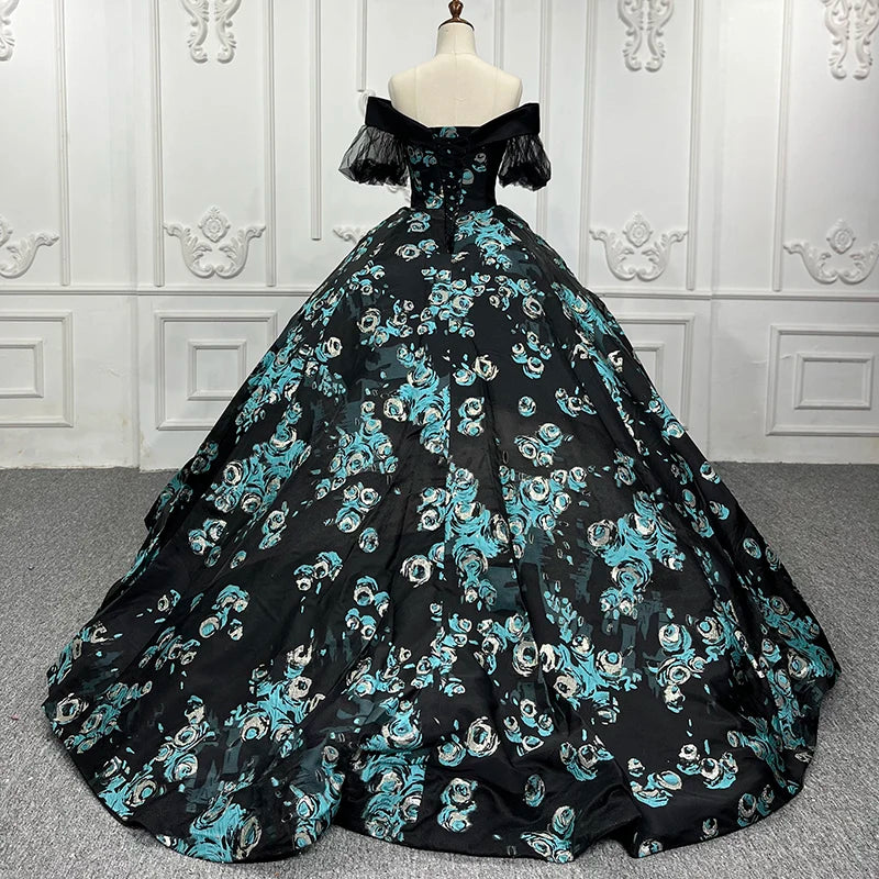 Robe de Quinceanera élégante à manches longues et lacets chics, longueur au sol, robe de bal, robe de soirée formelle, DY9534