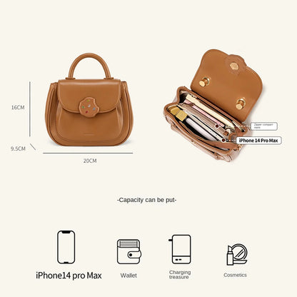 TOUTOU Women Cookie Bag Original Versatile Texture Shoulder Fashion Handheld Crossbody Bag for Cosmetic Makeup Storage Handbag