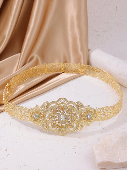 Châtelaine en alliage pour femmes, accessoires de chaîne de corps de mariée du Moyen-Orient, ceinture de robe pour femmes