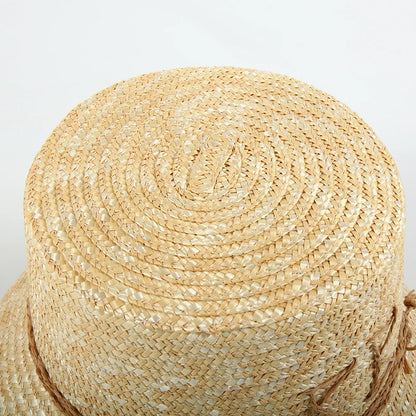 2024 New Fashion Straw Bucket Hats For Women Luxury Designer Brand Flat Beach Hat Ladies Summer Sun Hats Party Gifts