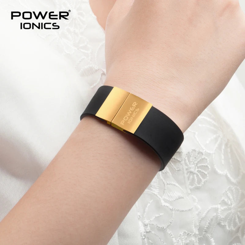 Power Ionics 3000 Anions Nouveau Bracelet Ultra en Silicone Bracelet Sport Unisexe Large Gravure Gratuite