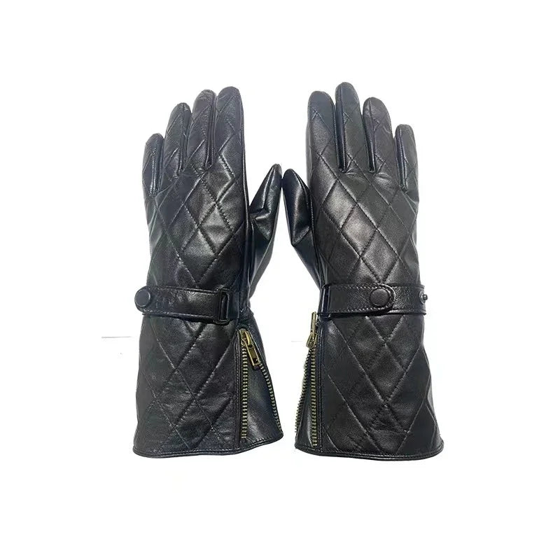 Guantes de cuero de policía montados importados para hombres, guantes de ciclismo para conducir, guantes de piel de oveja finos para reparación de teléfonos móviles y automóviles