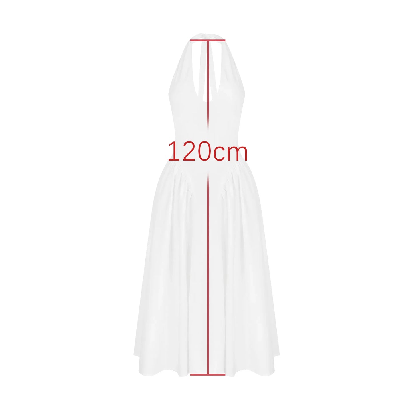 Robes maxi d'été Oligai pour femmes 2024 Nouveautés en robes de soirée blanches à licou Robe évasée longue dos nu décontractée sexy