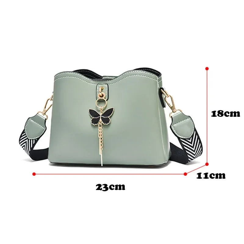 2024 Femmes Blanc Sac À Main Nouveau Designer Papillon Gland PU Cuir Sacs Messager Dames Bandoulière Femme Fourre-Tout Sac À Bandoulière