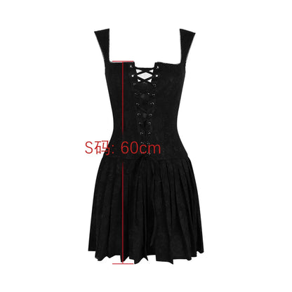 Oligai Vestido ajustado de verano con bordado, elegante vestido de fiesta de cumpleaños con tirantes finos y corte en A, ropa de mujer para vacaciones en color negro