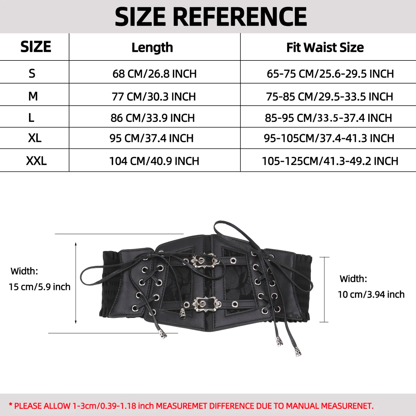 Ceinture élastique en dentelle avec boucle ardillon rétro pour femme, ceinture à nouer, large, multi-tailles, pour chemise, robe, corset