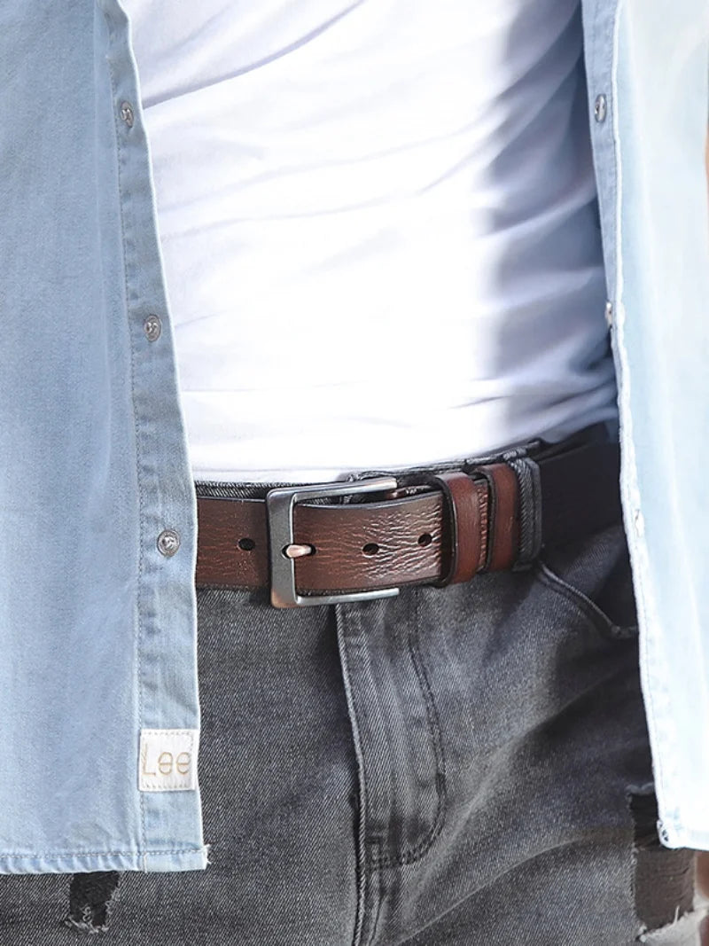 Retro Top Genuine Leather Belts Men Luxury Brand Designer Business Strap Male Wide Pin Buckle Belt For Jeans High Quality