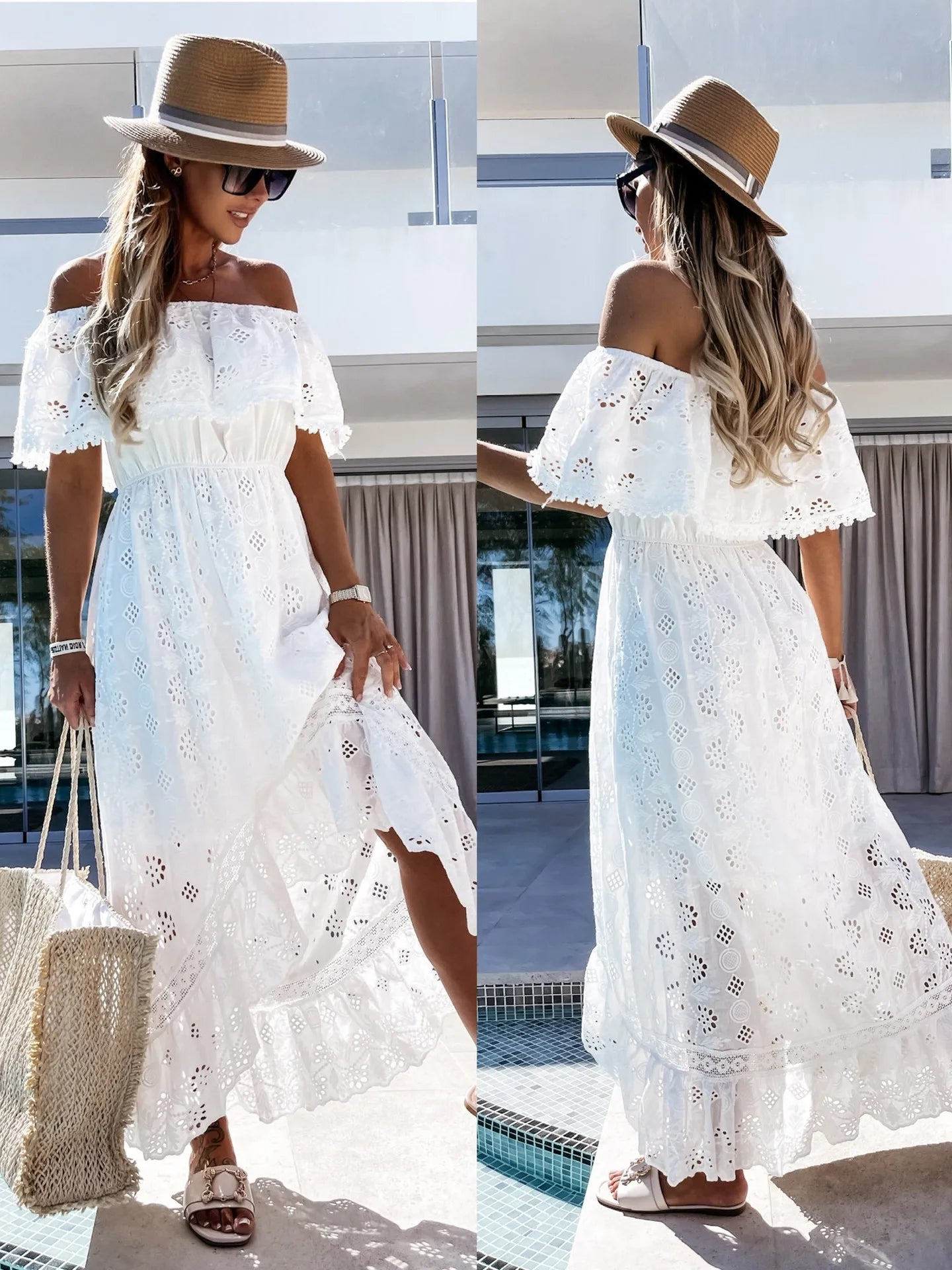 Vestido blanco de verano para mujer 2023, ropa de playa informal de moda, trajes de baño, nuevos vestidos largos bohemios hippies chic, vestidos elegantes para fiestas