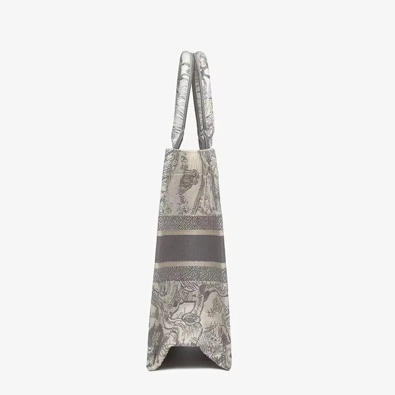 Sac fourre-tout de marque de luxe pour femme, sac à main pour femme, broderie tigre de la jungle Y2k, grande capacité, une épaule, mode rétro