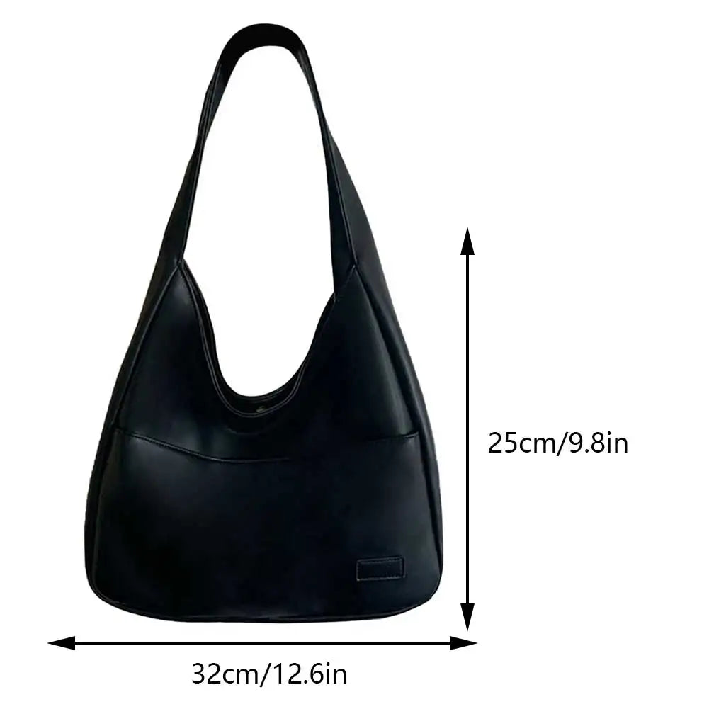 Sac fourre-tout grande capacité pour femme, sac à bandoulière en cuir PU, sac de transport polyvalent, sac à aisselles, sac hobo, sac souple sous les bras