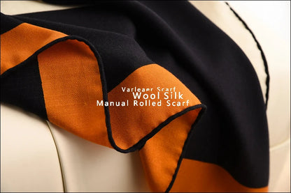 H Wool Cashmere Silk Scarf 135CM Designer Brand Pashmina Square Winter Large Thick Large Shawls for Women Stole Cape