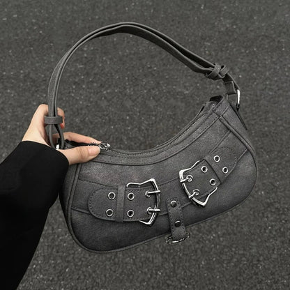 Sac à main rétro américain de grande capacité, mignon, tendance, Y2k, en métal, cool, pour femmes, sacs à bandoulière, sac de rangement, sacs fourre-tout pour femmes