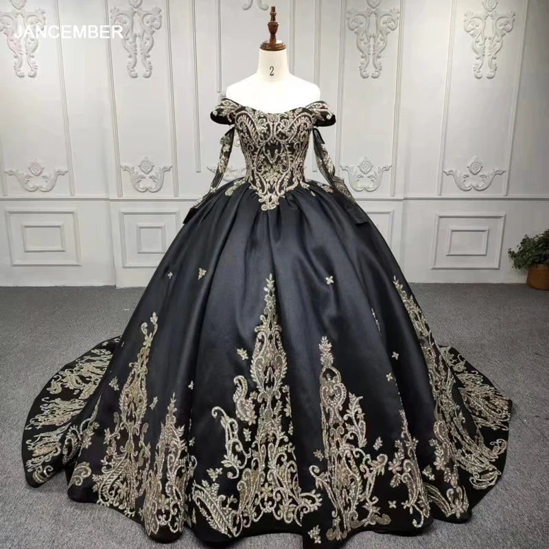 Vestidos de quinceañera, vestidos de baile, vestidos de flores, vestidos de 15 años, vestidos de fiesta de noche con apliques de corazón negros 2022 DY9871 Bar Mitzvah