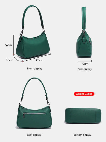 Bolso de hombro de piel auténtica para mujer de Zency, elegante bolso de mano pequeño de estilo francés, bolsos de mano para mujer, bolsos cruzados de lujo para mujer