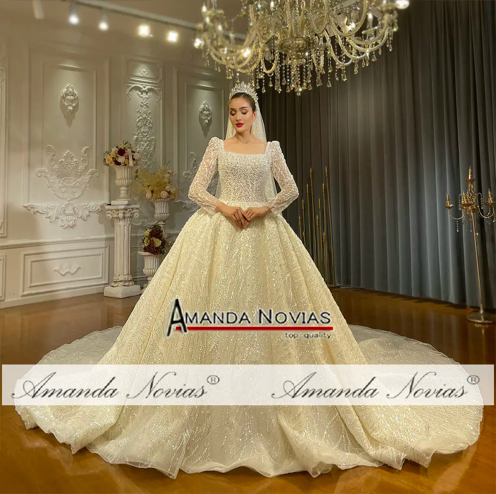 Amanda Novias Luxury Lace Beading Wedding Dress NS4763 custom order